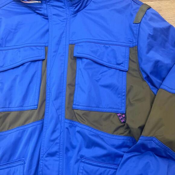 Urban Outfitters Mens‎ Windbreaker Jacket Hood Size Large Blue - Picture 7 of 11